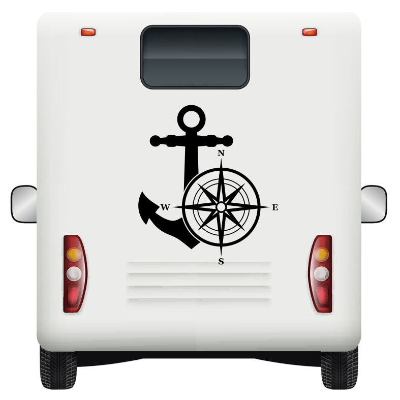 Anchor Compass Adventure Car Sticker Decal