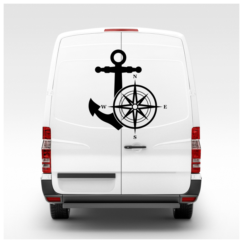 Anchor Compass Adventure Car Sticker Decal