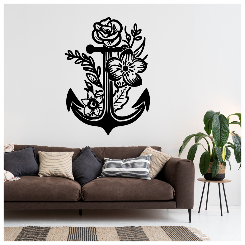 Anchor Flowers Wall Sticker