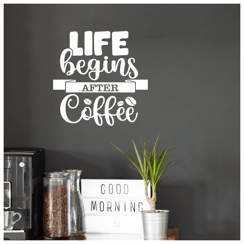 Life Begins After Coffee Wall Sticker