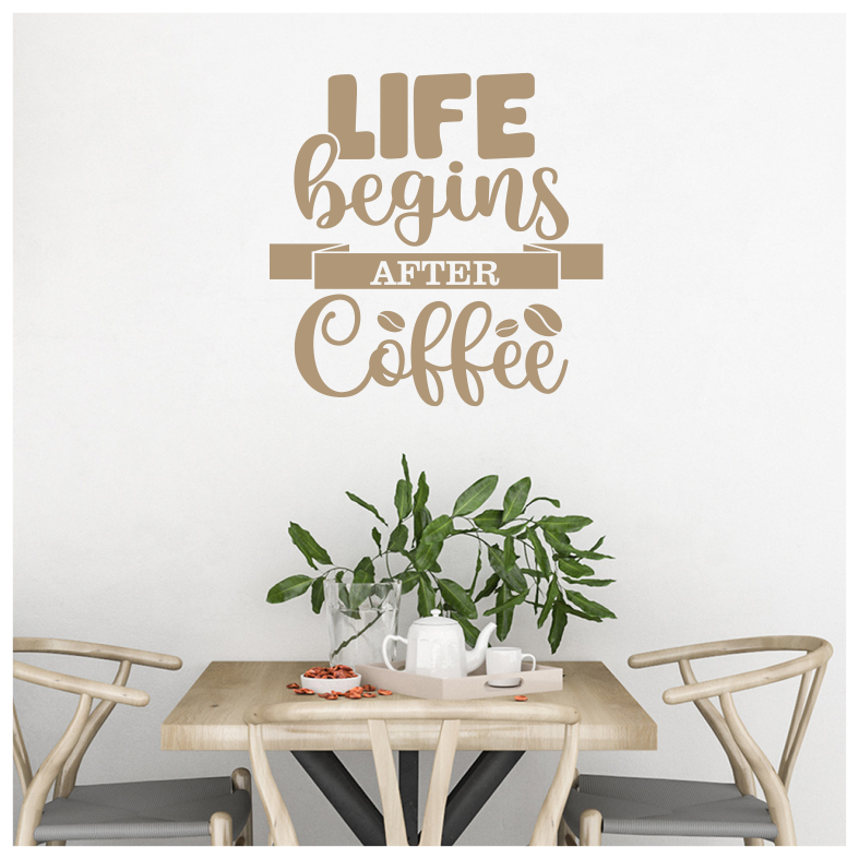 Life Begins After Coffee Wall Sticker