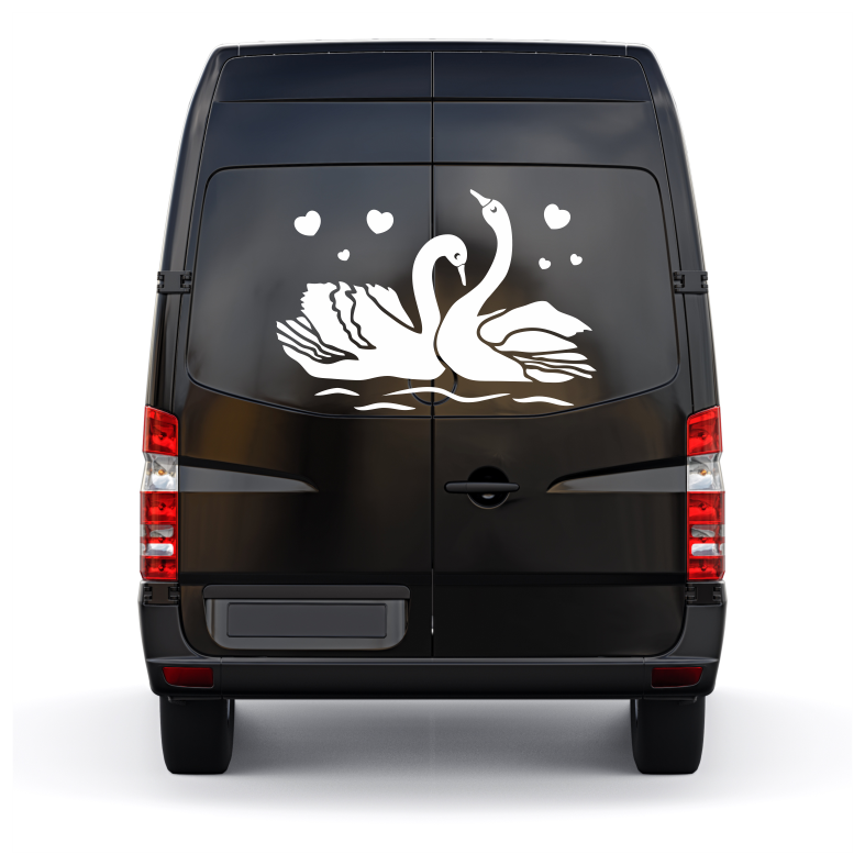 2 Swans in Love Car Sticker Decal