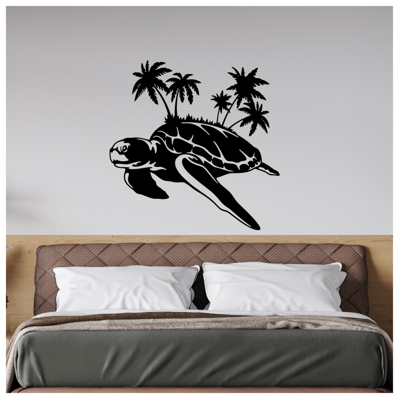 Turtle and Palms Wall Sticker