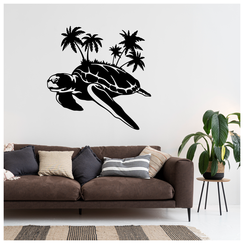 Turtle and Palms Wall Sticker