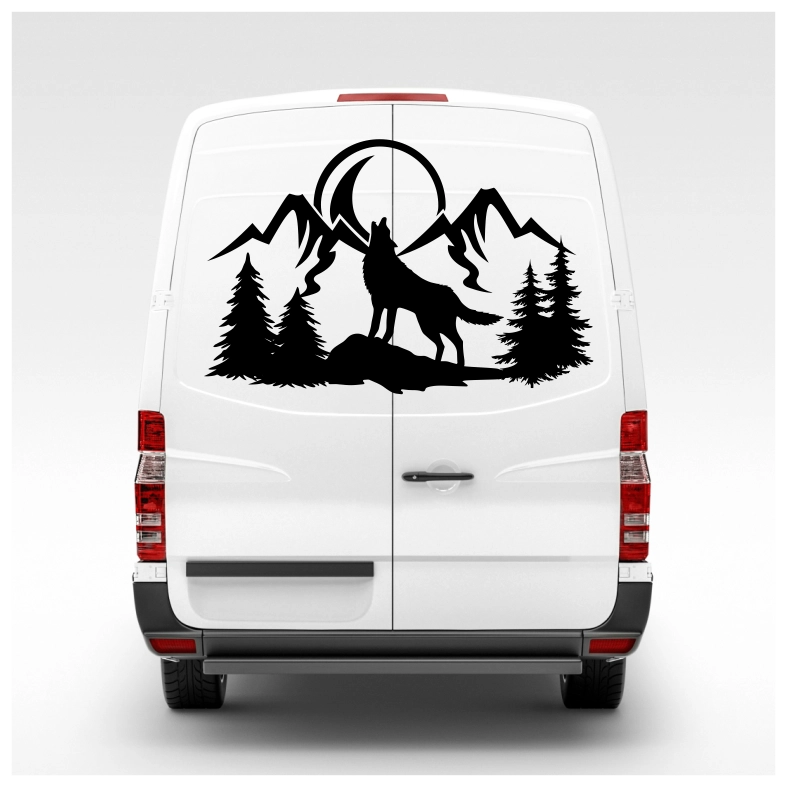 Wolf Mountain Car Sticker Decal