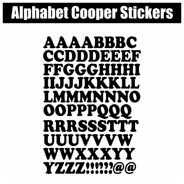 Alphabet Cooper Stickers