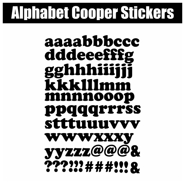 Alphabet Cooper Stickers