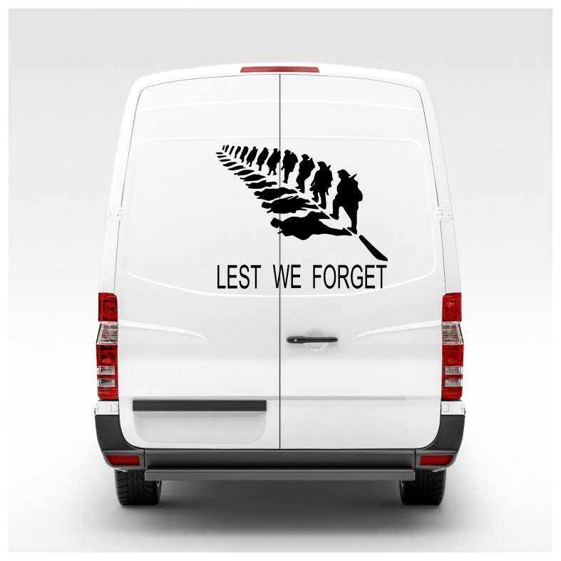 Lest We Forget Feather Car Decal Sticker
