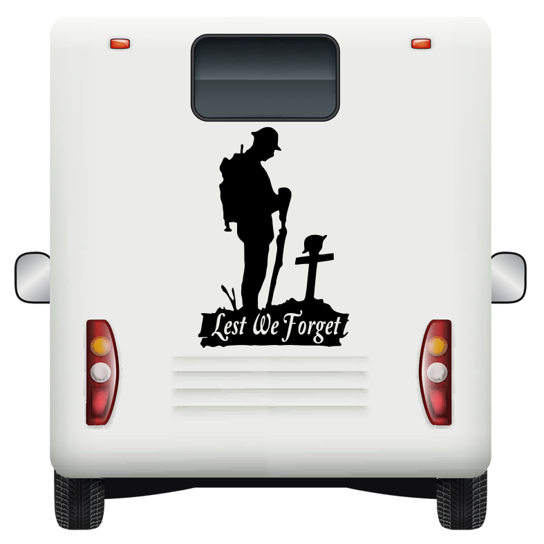 Lest We Forget Soldier Car Decal Sticker
