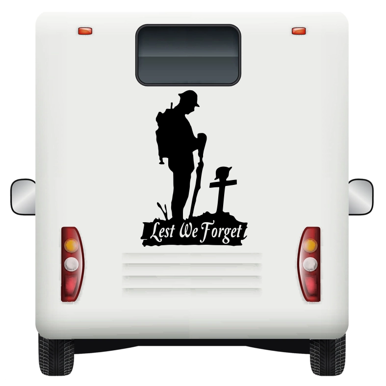 Lest We Forget Soldier Car Decal Sticker
