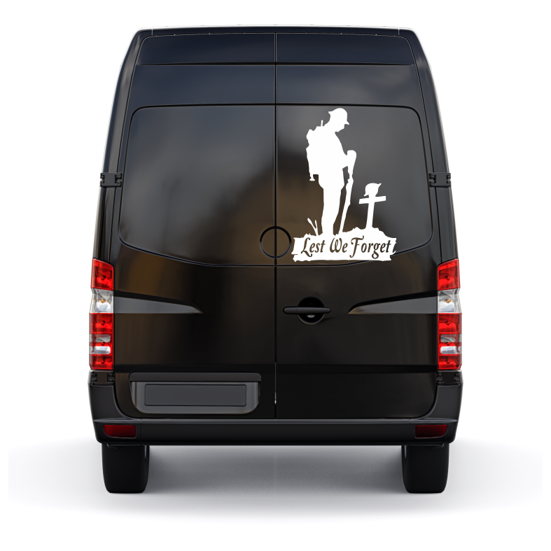 Lest We Forget Soldier Car Decal Sticker