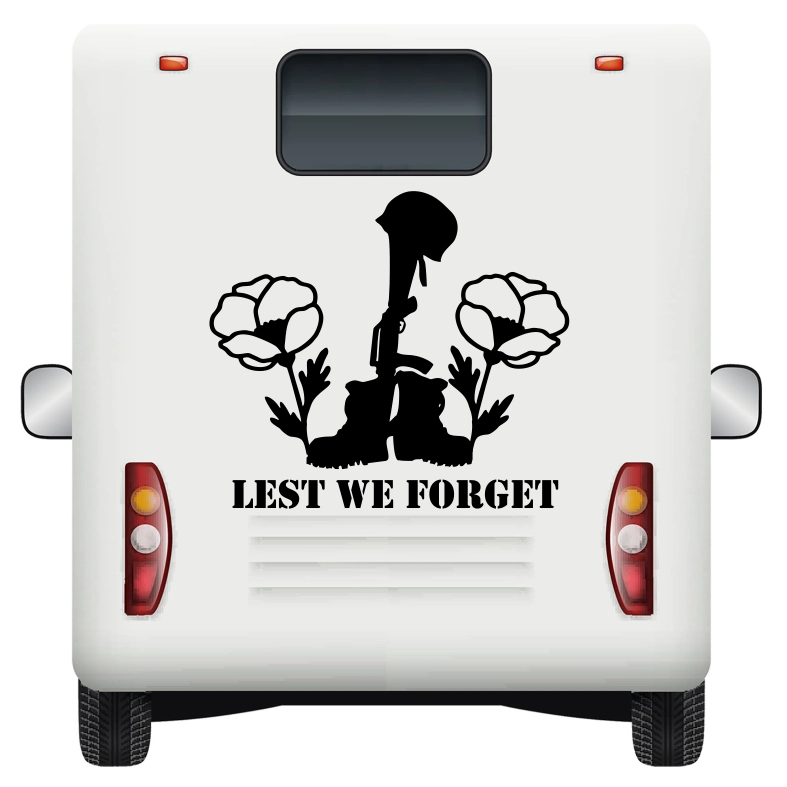 Lest We Forget Boots Car Sticker Decals
