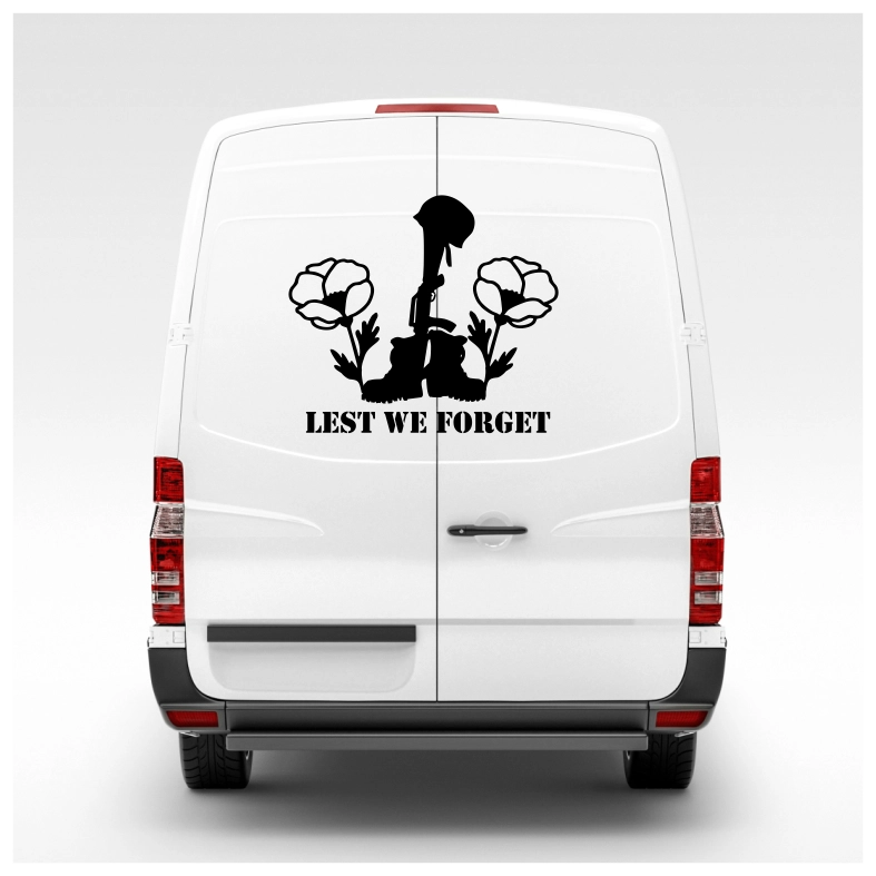 Lest We Forget Boots Car Sticker Decals