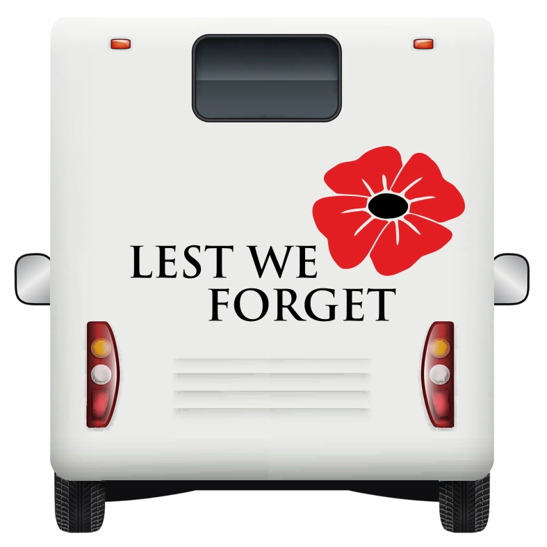 Lest We Forget Poppy Car Sticker Decals