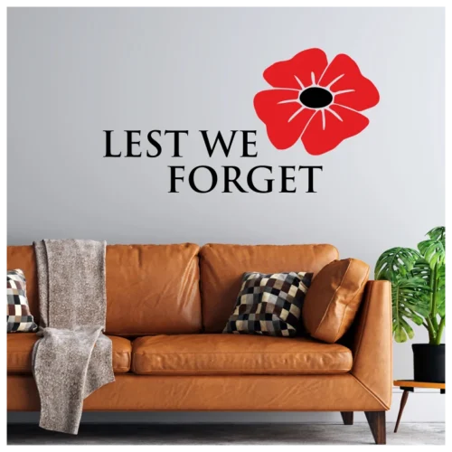 Lest We Forget Soldier Poppy Wall Sticker