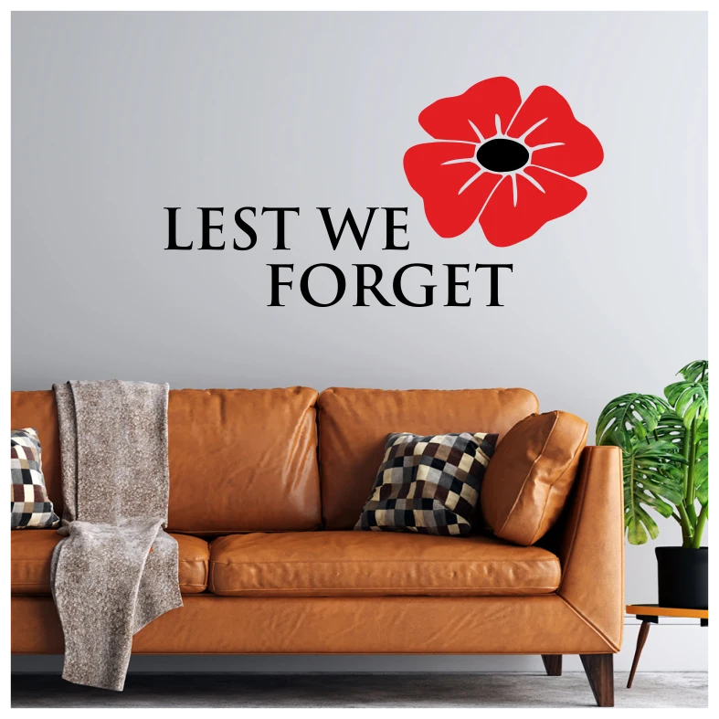 Lest We Forget Soldier Poppy Wall Sticker