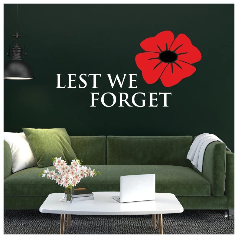 Lest We Forget Soldier Poppy Wall Sticker
