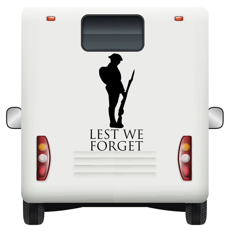 Lest We Forget Soldier Car Sticker Decals