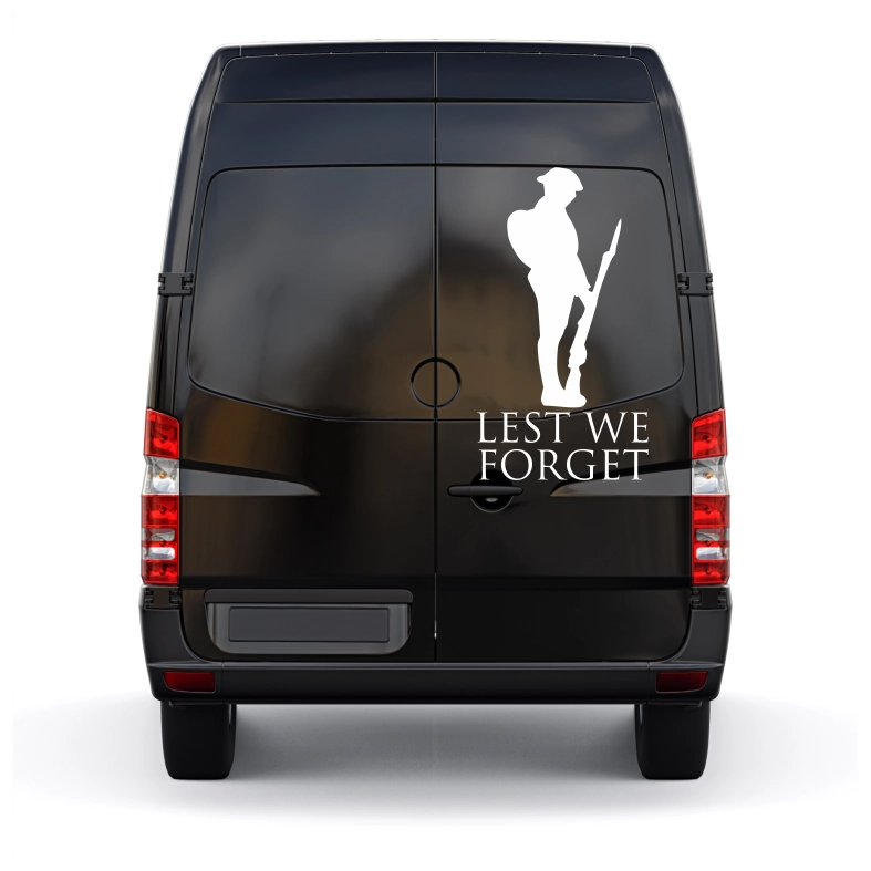 Lest We Forget Soldier Car Sticker Decals