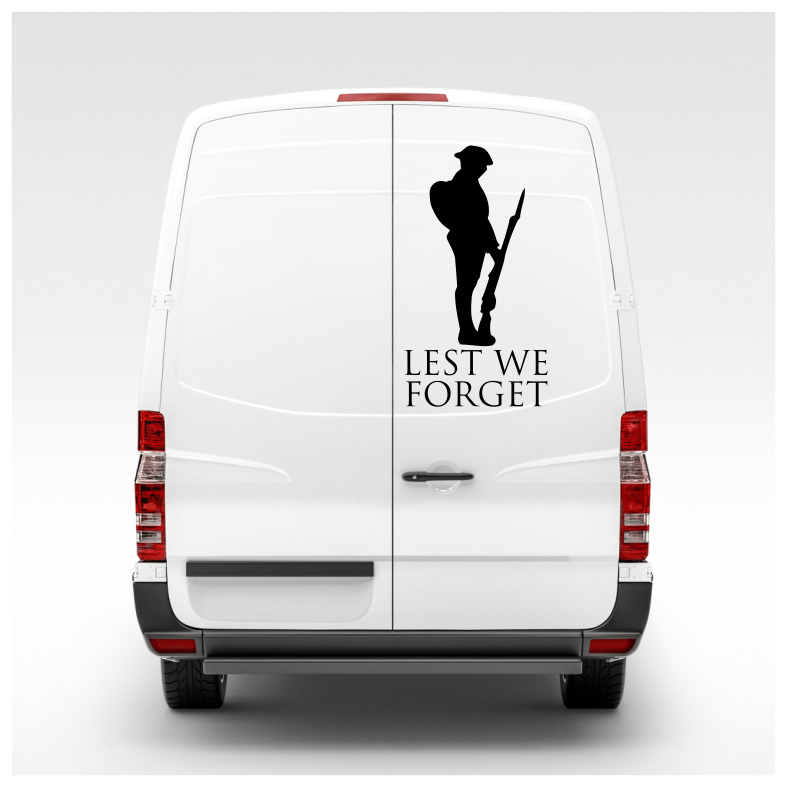 Lest We Forget Soldier Car Sticker Decals