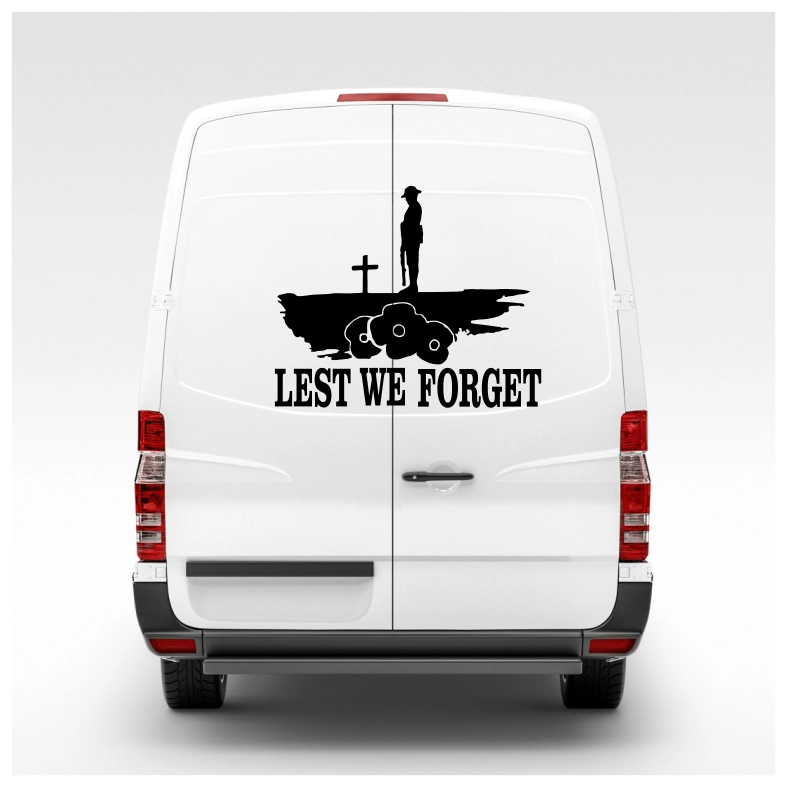 Lest We Forget Soldier Car Sticker Decals