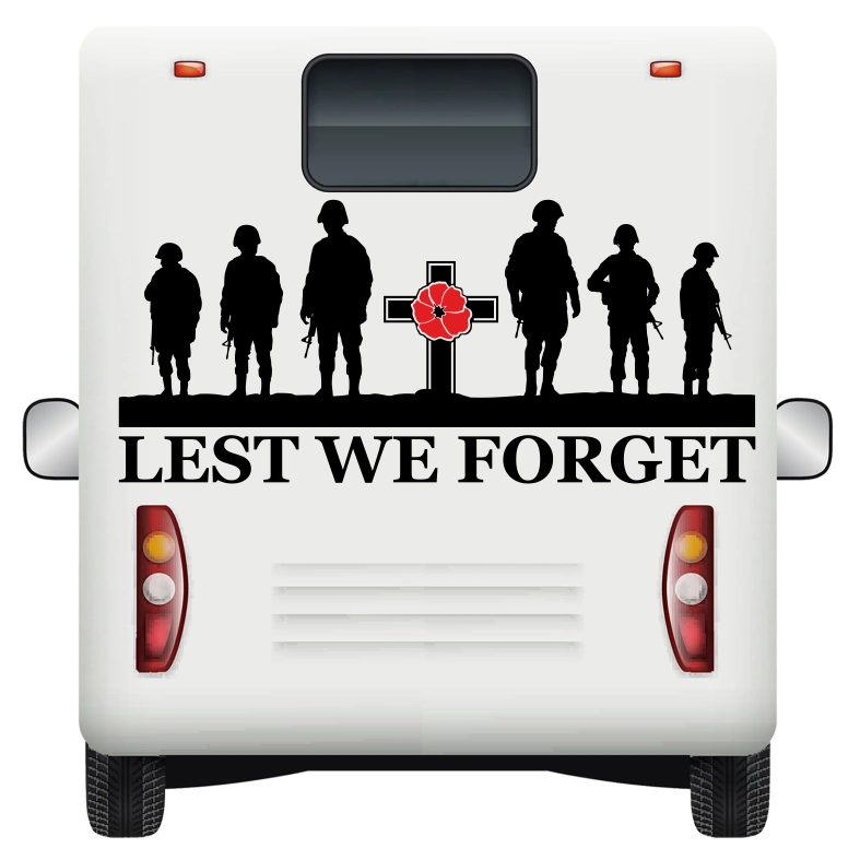 Lest We Forget Soldiers Car Sticker Decals