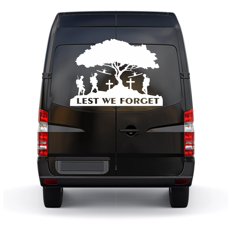 Lest We Forget Tree Car Sticker Decals