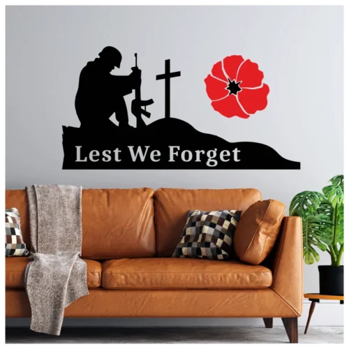 Lest We Forget Kneeling Soldier Wall Sticker