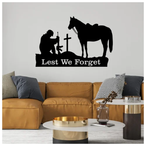 Lest We Forget Soldier and Horse Wall Sticker