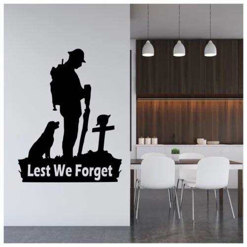 Lest We Forget Soldier Dog Wall Sticker