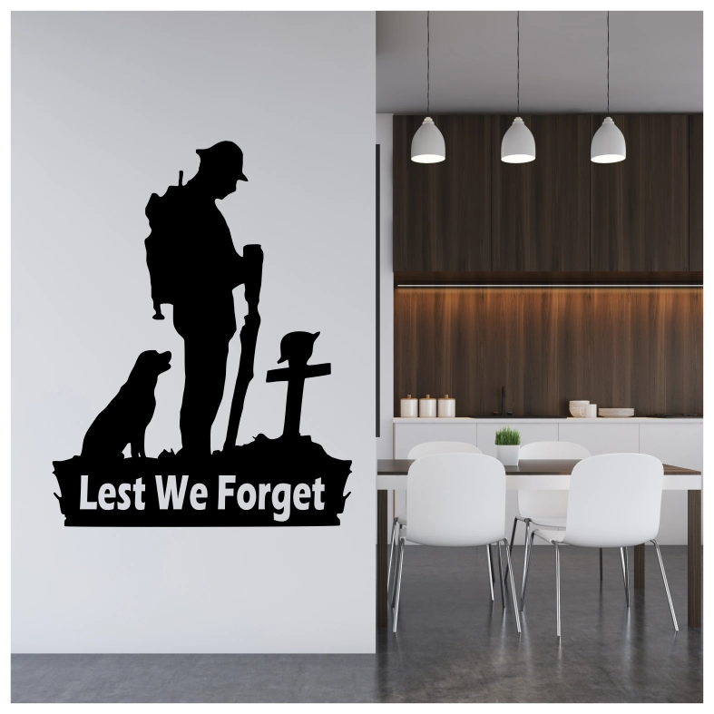 Lest We Forget Soldier Dog Wall Sticker