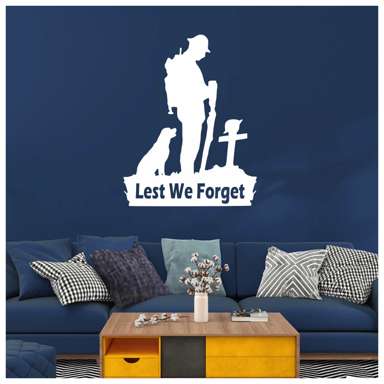 Lest We Forget Soldier Dog Wall Sticker