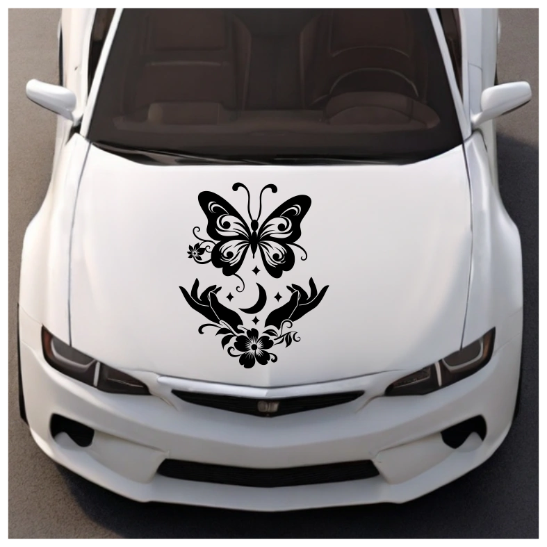 Butterfly Hands Car Sticker Decal