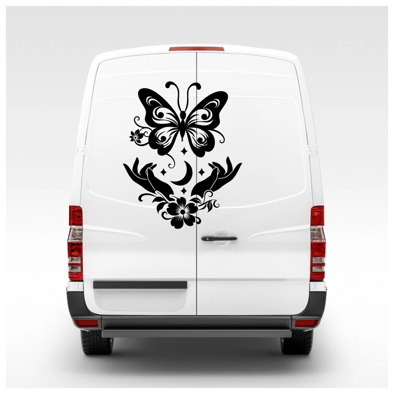 Butterfly Hands Car Sticker Decal