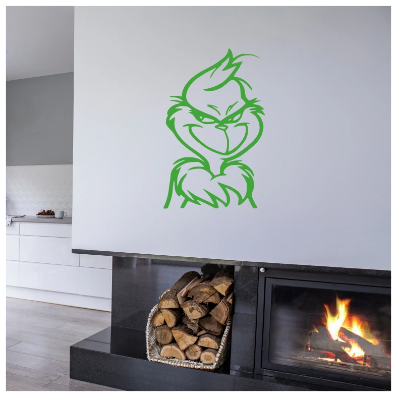 Grinch Face Wall Sticker