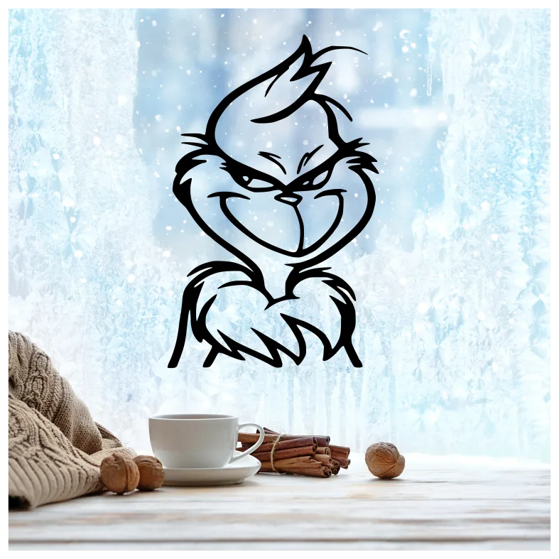 Grinch Face Wall Sticker