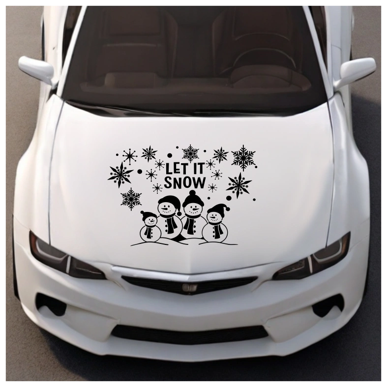 Let It Snow Snowman Car Sticker Decal