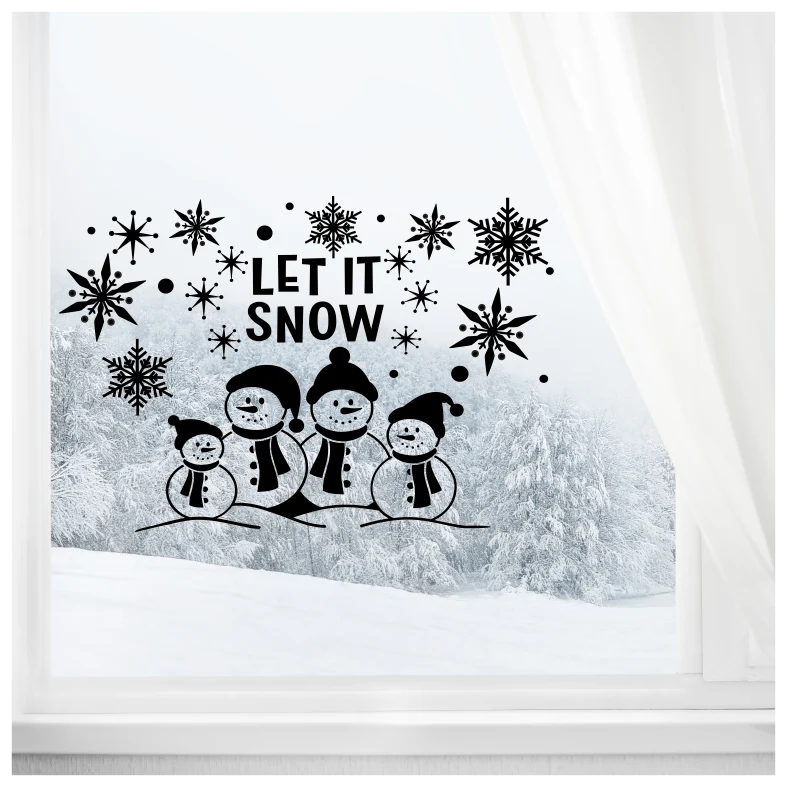 Let It Snow Snowman Wall Sticker