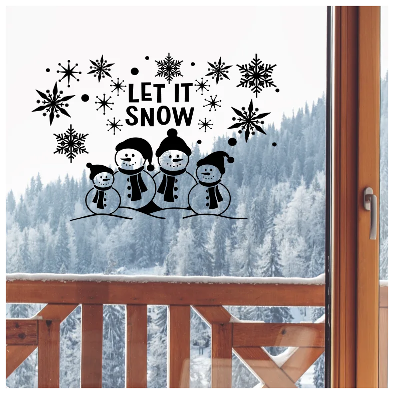 Let It Snow Snowman Wall Sticker