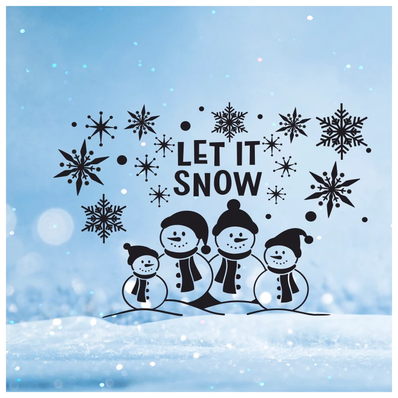 Let It Snow Snowman Wall Sticker