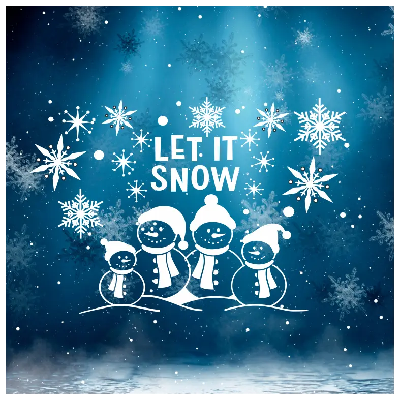 Let It Snow Snowman Wall Sticker