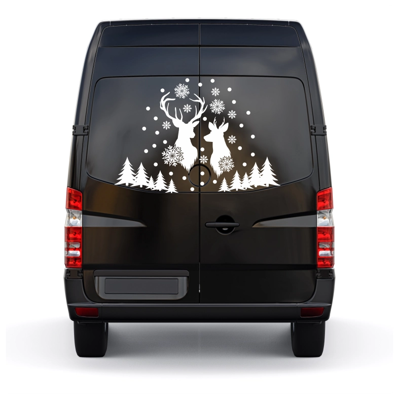 Winter Reindeers Car Sticker Decal
