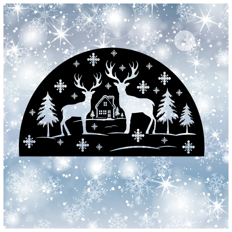 Winter Scene with Deer Wall Sticker