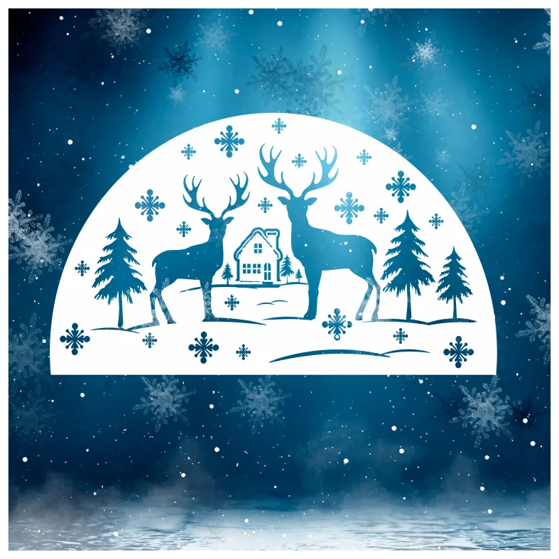 Winter Scene with Deer Wall Sticker