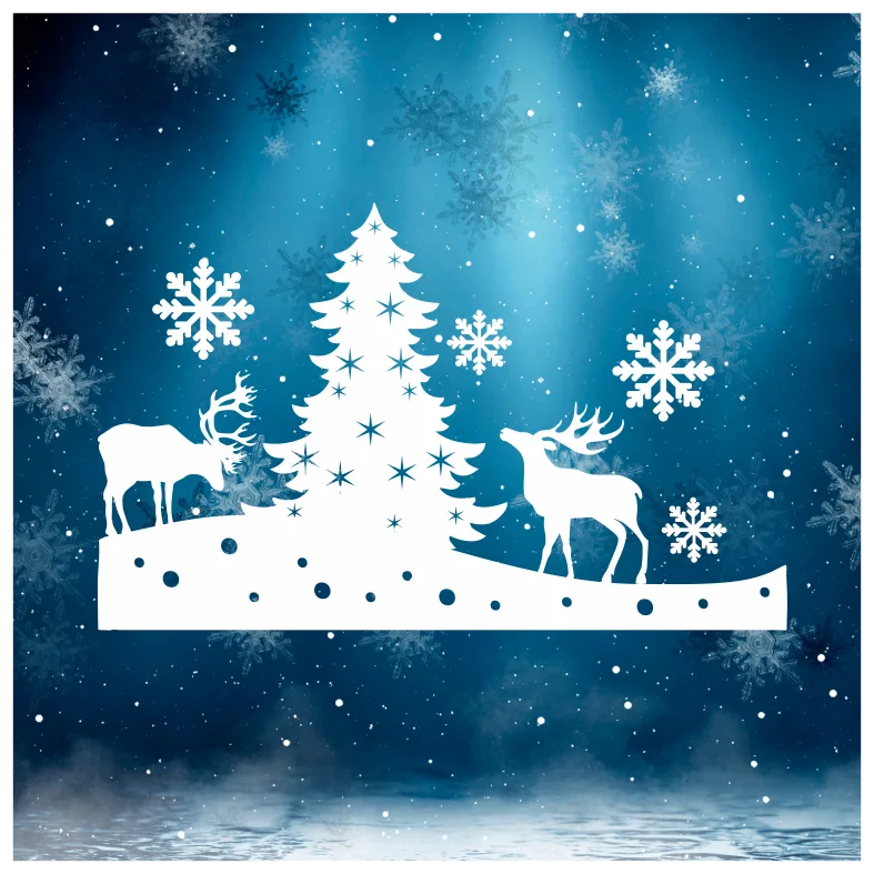 Winter Scene with Deers Wall Sticker