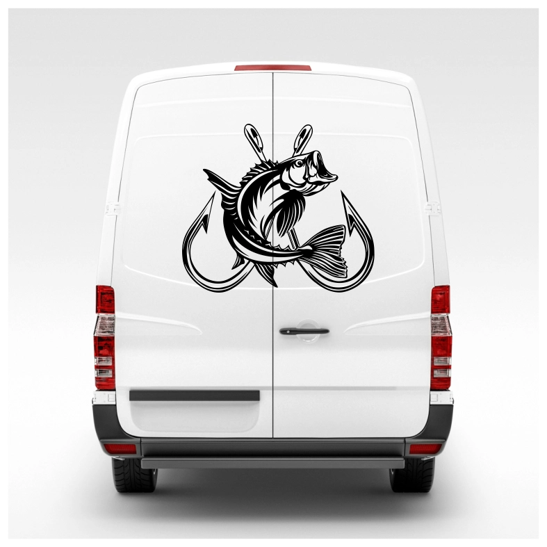 Fish Hooks Car Sticker Decal