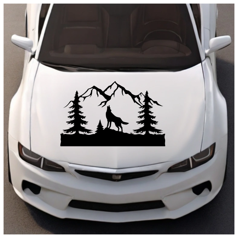 Mountains Wolf Car Sticker Decal