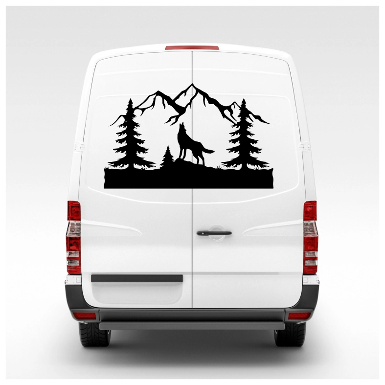 Mountains Wolf Car Sticker Decal