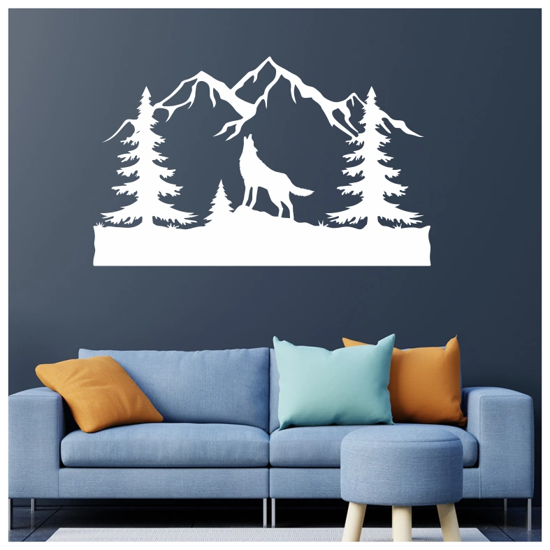 Mountains Wolf Wall Sticker