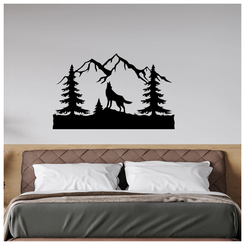 Mountains Wolf Wall Sticker